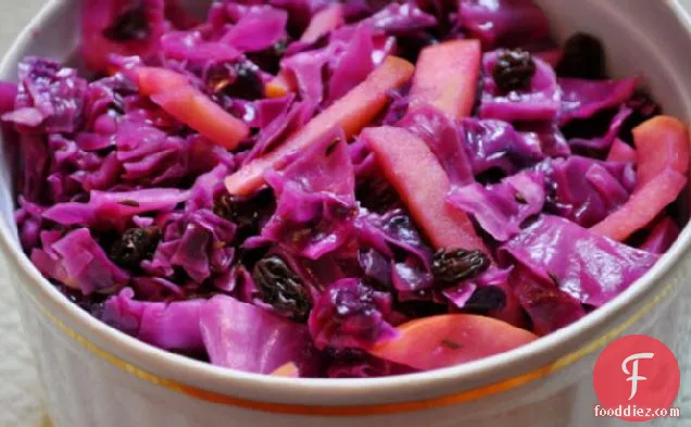 Braised Red Cabbage with Apples and Raisins