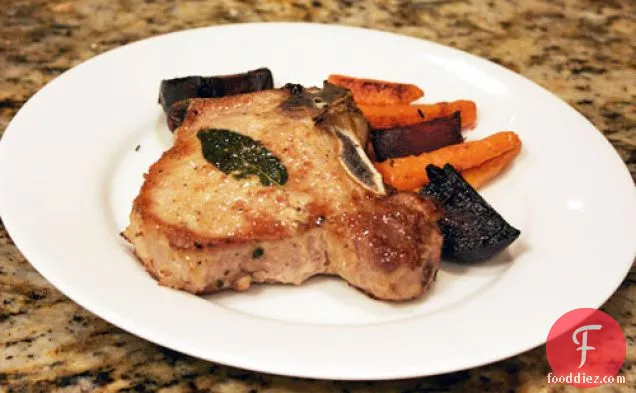 Dinner Tonight: Roasted Carrots and Beets with Pork Chops