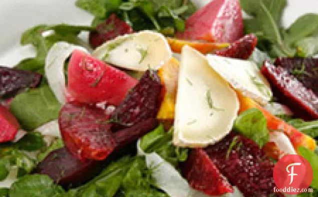 Mixed Baby Beet Salad With Blood Oranges, Shaved Fennel, And Ch