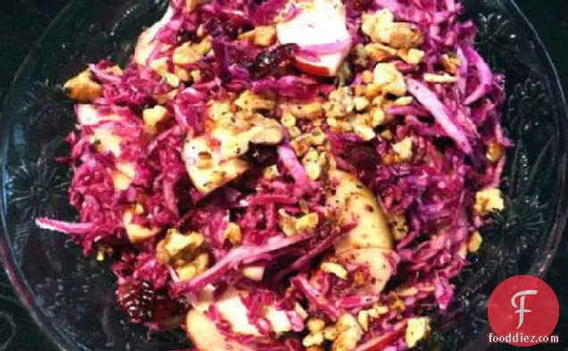Red Cabbage, Cranberry, and Apple Slaw