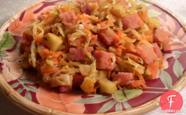 Skillet Cabbage and Ham