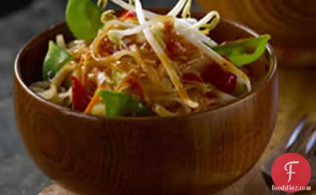 Vegetable Pad Thai with Snow Peas