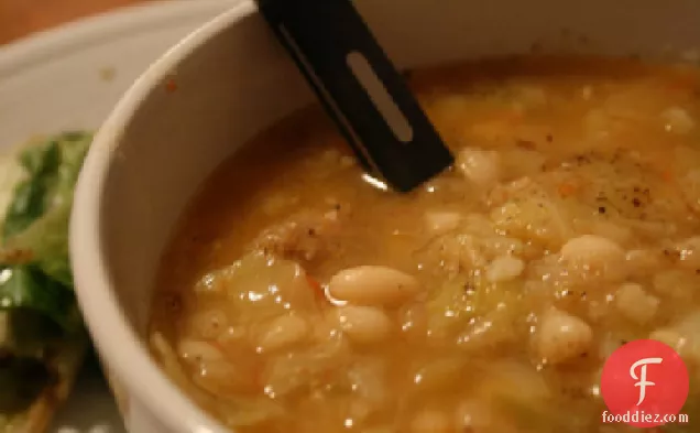 Italian Sausage and Cabbage Soup With White Beans