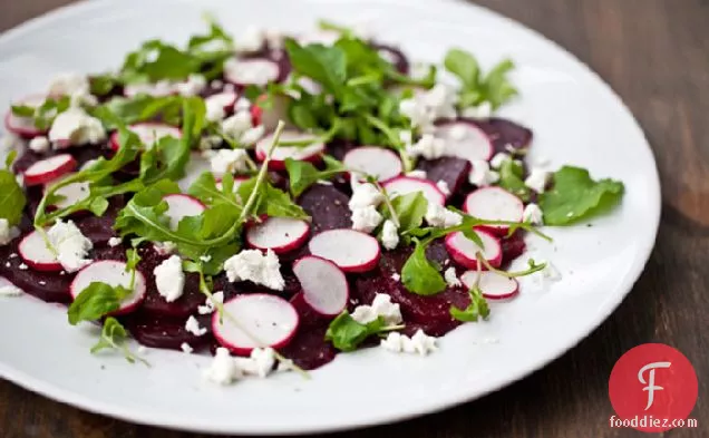 Roasted Beet & Radish Salad With White Truffle Vinaigrette