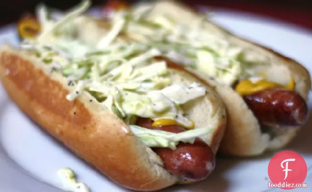 Slaw Dogs with Mustard