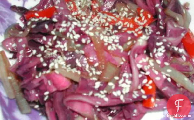 Red Cabbage Touched With Asian Flavors