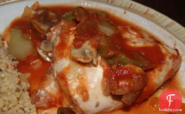Smothered Chicken in Wine Sauce