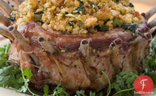 Crown Roast of Pork with Corn Bread-Poblano Stuffing