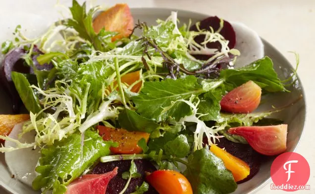 Mixed Green Salad with Beets and Daikon