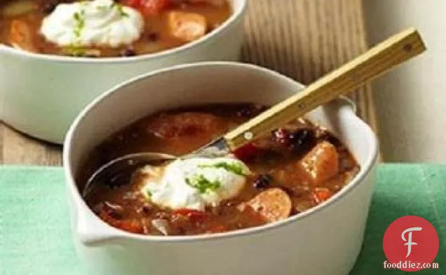 Spicy Italian Sausage and Black Bean Soup