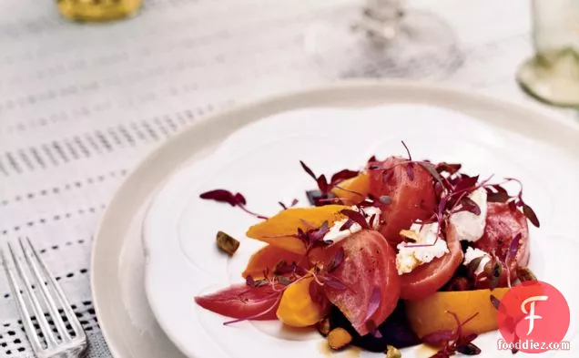 Roasted Beet Salad with Goat Cheese and Pistachios