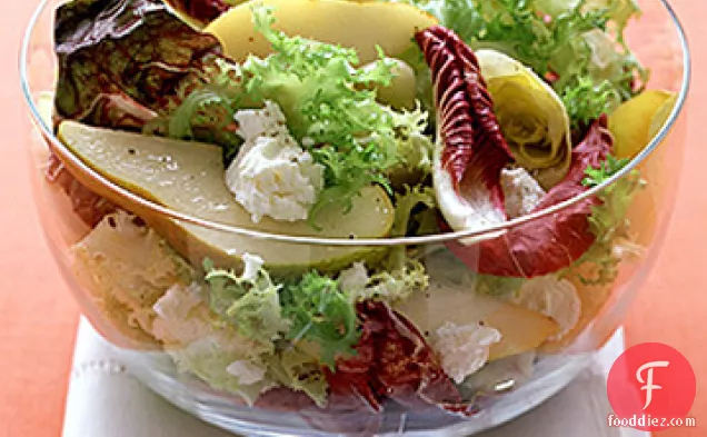 Chicories with Pears and Goat Cheese