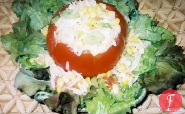 Orzo-Corn Salad in Tomato Shells