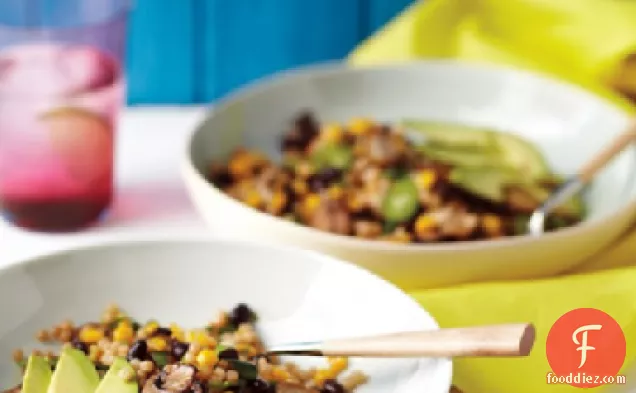 Couscous Salad with Black Beans, Mushrooms, and Corn