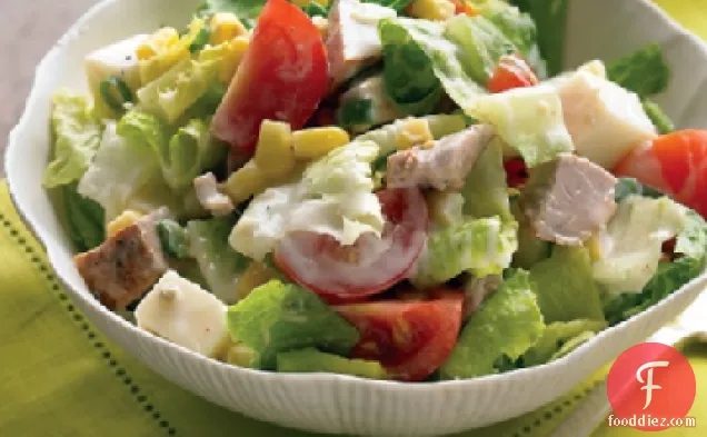 Chopped Salad with Spicy Pork and Buttermilk Dressing
