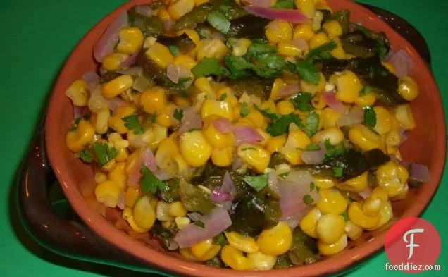 Corn and Fire-Roasted Poblano Salad With Cilantro