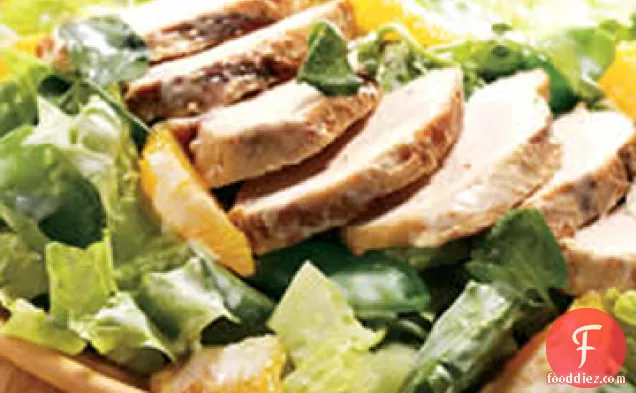 Warm Gingered Chicken Salad with Crispy Greens