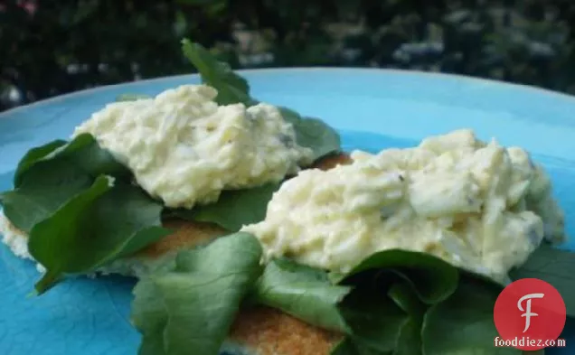 Open-Faced Egg Salad and Watercress Sandwich