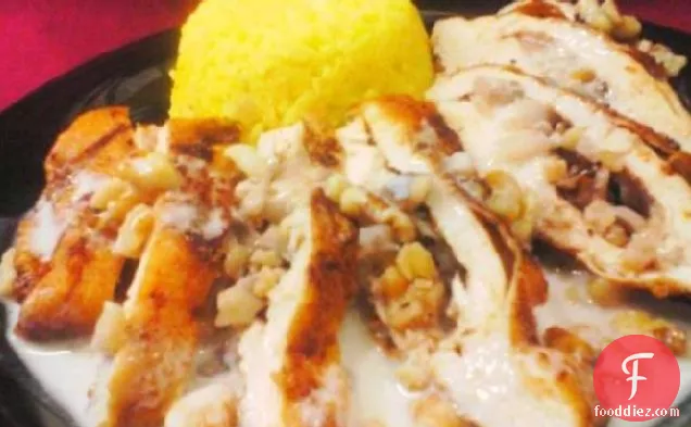 Stuffed Chicken in a Blue Cheese and Pecan Sauce