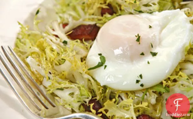 Frisee Salad with Lardons and Poached Eggs