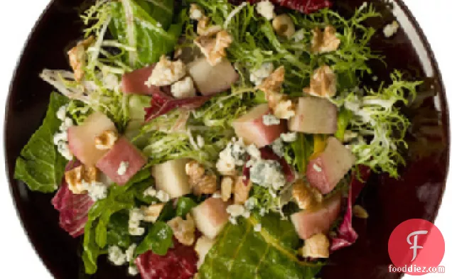 Poached Pear and Blue Cheese Salad