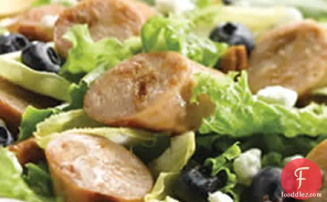 Sweet Apple Chicken Sausage, Endive, & Blueberry Salad with Toasted Pecans