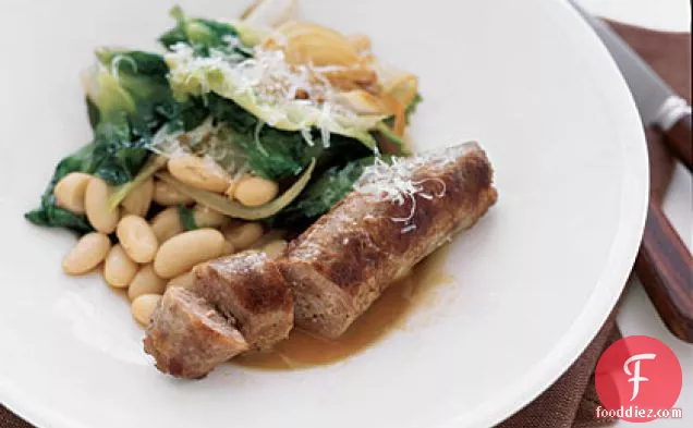 Sausage with Escarole and White Beans