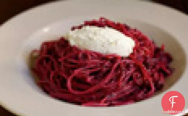 Farro Spaghetti, Beets, Brown Butter, Poppy Seeds