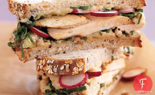 Grilled Chicken and Escarole Sandwich with White-Bean Spread