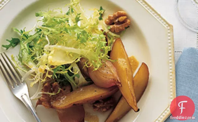 Roasted Pear and Shallot Salad With Sherry-Dijon Vinaigrette