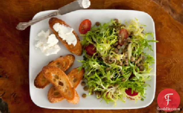 Lentil Salad with Goat Cheese Crostini Recipe