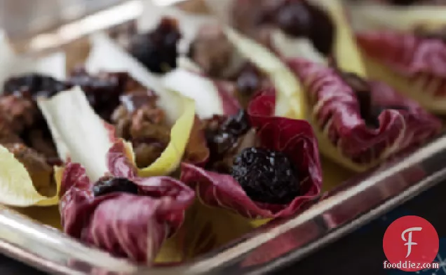 Endive with Chicken Liver Pâte and Dried-Cherry Marmalade