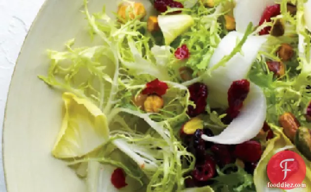 Frisee Salad with Cranberries and Pistachios