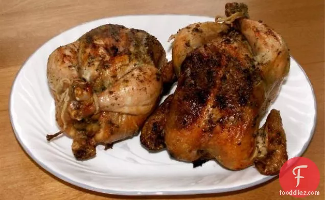 Grilled Cornish Game Hens W/Ginger Butter