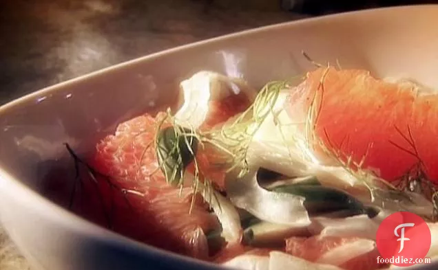 Warm Shaved Fennel with Pink Grapefruit