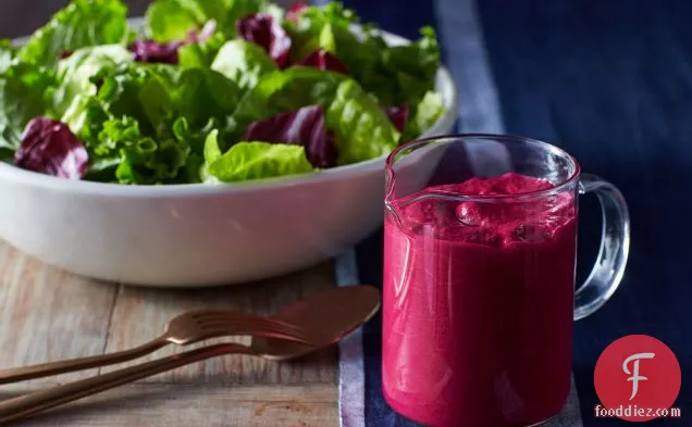 Green Salad with Beet Dressing