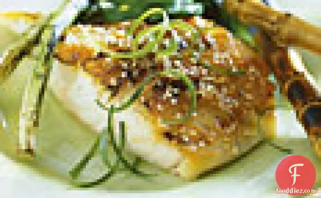 Grilled Sea Bass with Miso-Mustard Sauce
