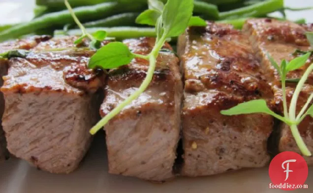 Tender Lamb Brochettes with Thyme and Haricots Verts