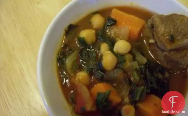 Lamb Stew with Spinach and Garbanzo Beans
