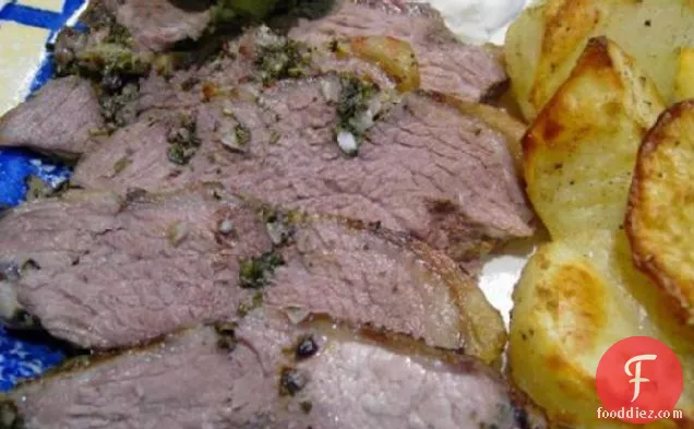 Grilled Butterflied Leg of Lamb with Lemon, Herbs and Garlic