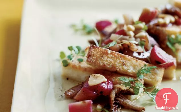 Crispy Grits with Sweet-and-Sour Beets and Mushrooms