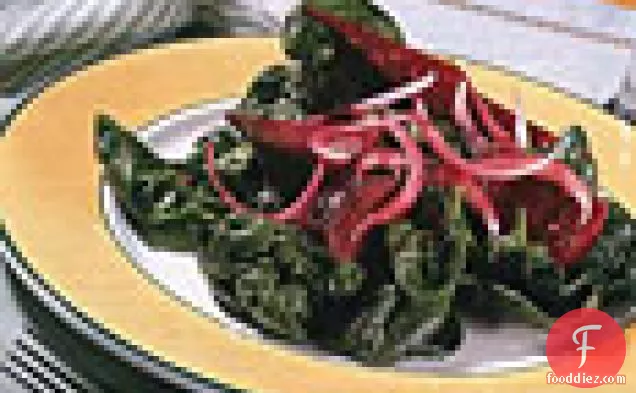 Spinach And Roasted Beet Salad With Ginger Vinaigrette