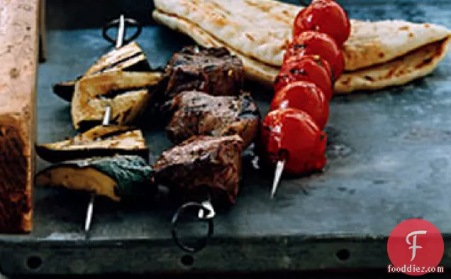 Herbed Lamb, Tomato, and Zucchini Kebabs