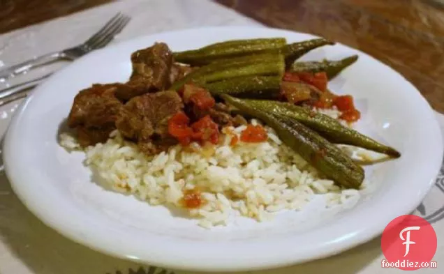 Bamya ( Lamb or Beef and Okra Stew)