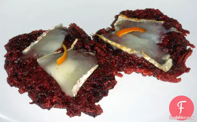 Beetroot Latkes With Goats Cheese