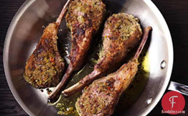 Lamb Chops with Olive-and-Herb Crust Recipe