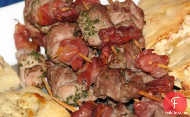 Skewers of Lamb, Prosciutto, and Sage