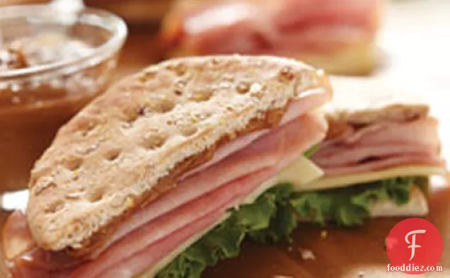 Ham and Swiss with Peanut Honey Sandwich Spread