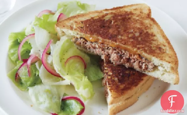 Patty Melt with Pickled Onion Salad