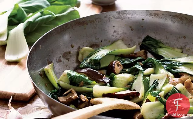 Stir-fried Baby Bok Choy with Shiitake Mushrooms